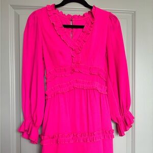 Vibrant Pink Ruffled Dress